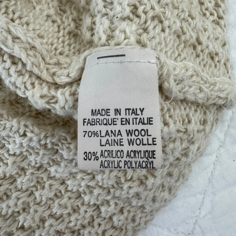 Brandy Melville Wool Blend Oversized Open Front Cardigan Beige‎ Made in Italy OS